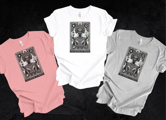 Queen of Truth,Tarot card shirt,Mothers Day Gift,Tarot Reader Gift,African Queen Shirt,Mystical Cards Tee,Celestial Astrology,Gift for her