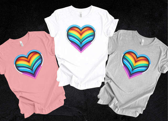Trans Rainbow Heart T-shirt, Pride Shirt