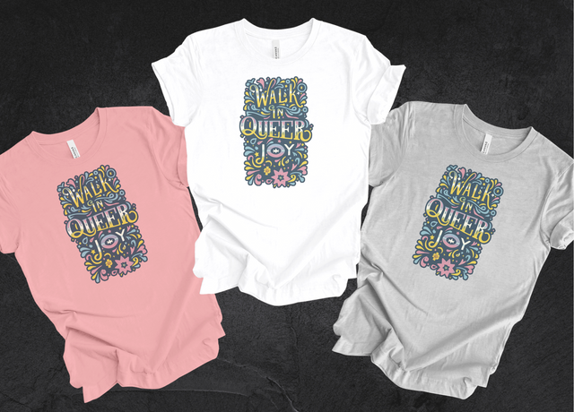 Queer Joy T-shirt,Pride Shirt,Pride Parade Top, LGBTQ+ Tee, Nonbinary, Gay, Lesbian, Bisexual, Trans, BGLT, LBGT, Enby, Pansexual, Bi