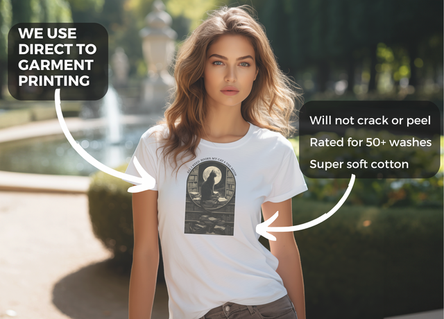 Cats & Books Shirt, Book Lover, Moon T-Shirt, Cat Lover T shirt, Gift for Her, Reader, Witchy Woman Top, Mom Gift, Librarian Tee, Bookworm