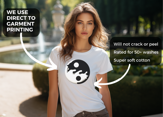 Yin Yang Cat shirt, Spiritual, Meditation, Black & White Cats, Cute Cat Top, Cat Lover Tee, Cat Owner gift, Cat Mom Gift, Cat Dad, Vet Gift