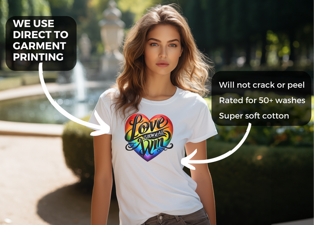 Love Wins,Pride Heart Shirt,Rainbow Heart T-shirt,LGBT Heart,LGBTQ+ Tee,Nonbinary,Gay, Lesbian, Bisexual, Trans, Queer, LGBTQ Ally