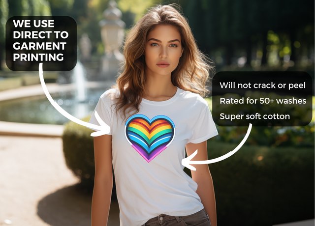 Trans Rainbow Heart T-shirt, Pride Shirt