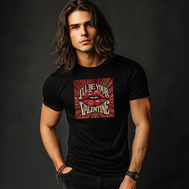 I'll be your Valentine T-shirt, Valentine lips, Valentine Tshirt, Love Tshirt, lover tshirt, flirty Tshirt, Retro Love Tshirt