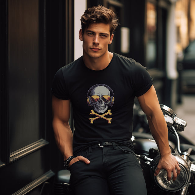 Music Skull T-shirt, Music Lover tee,