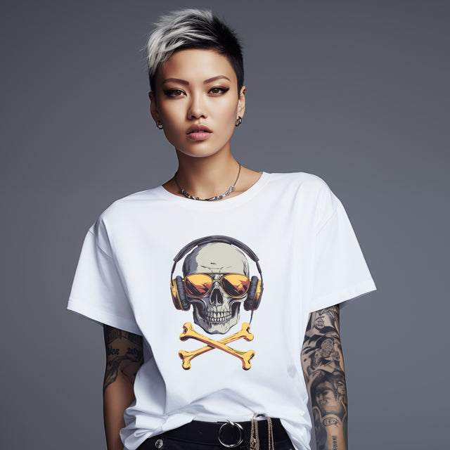 Music Skull T-shirt, Music Lover tee,