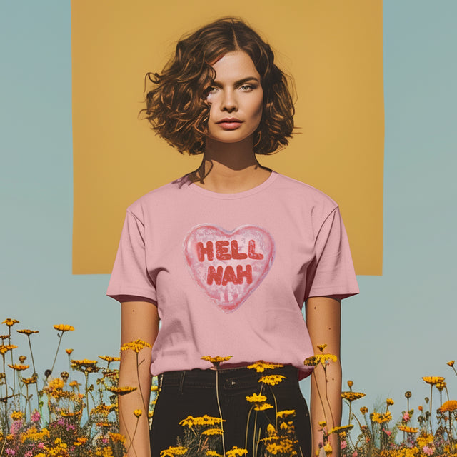 Hell Nah Valentine's Candy Heart Shirt, Anti-Valentine Tee