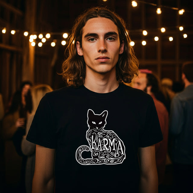 Karma Cat Top, Cute Cat Shirt, Cat Lover Tee, Cat Owner gift, Cute Gift For Her, Black Cat, Feline
