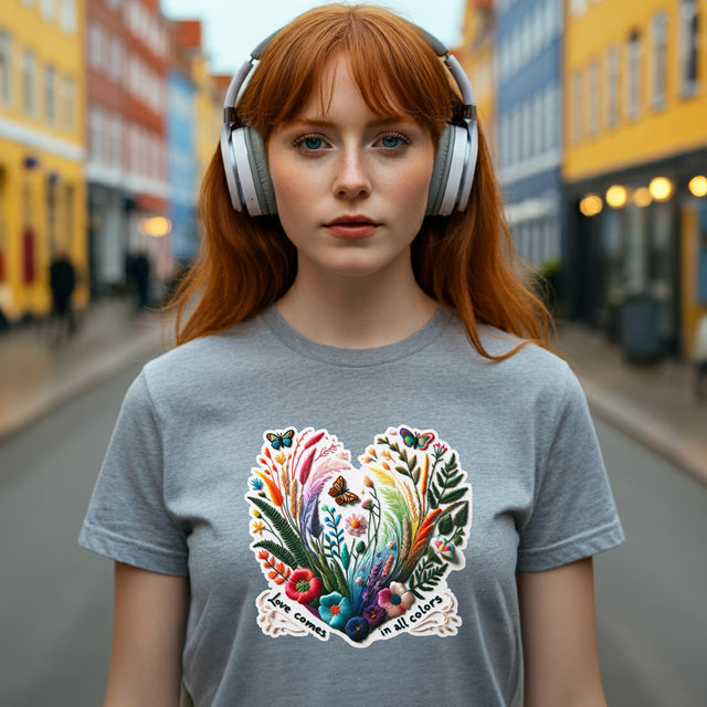 Love Comes In All Colors Heart Shirt, Rainbow Heart T-shirt,