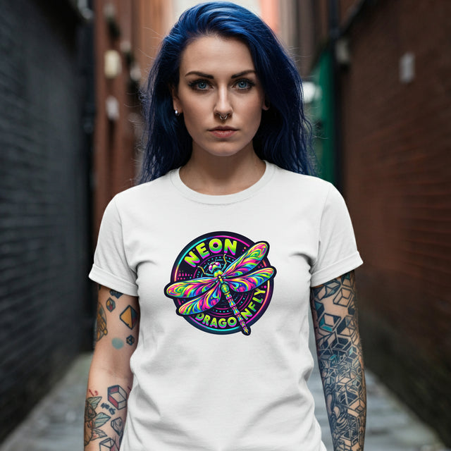 Neon Dragonfly T-shirt, Insect Lover Top