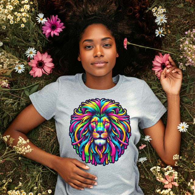 Neon Lion T-shirt, Lion Tee, Big Cat Lover