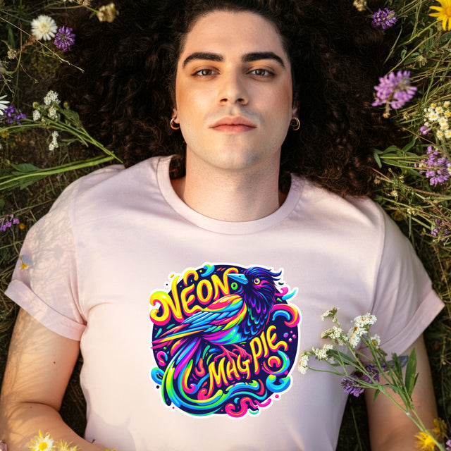 Neon Magpie T-shirt, Magpie Tee, Bird Lover