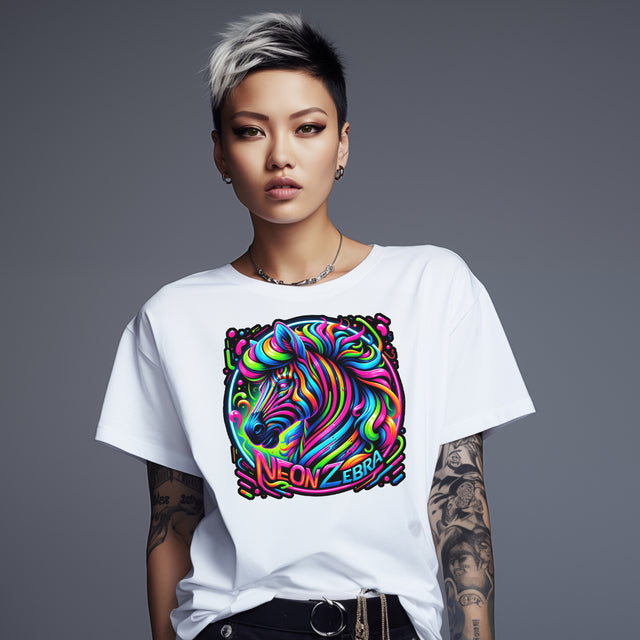 Neon Zebra T-shirt, Zebra Tee