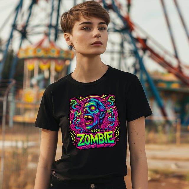 Neon Zombie T-shirt, Halloween Tee, Neon Goth