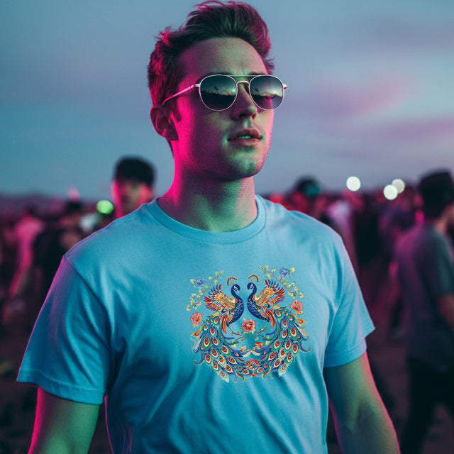 Peacock Phoenix T-shirt, Bird Lover Top, Peacock Tee