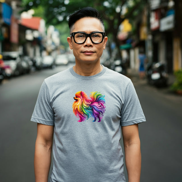 Rainbow Pomeranian T-shirt,Pride Shirt,Dog Lover Top,Rainbow Animals,LGBTQ+ Tee, Pomeranian Owner