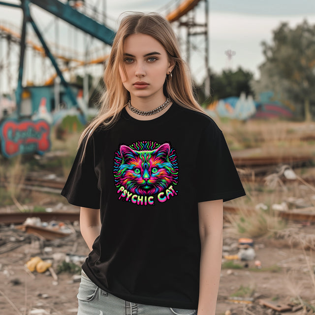 Psychic Cat T-shirt, Cute Cat Top