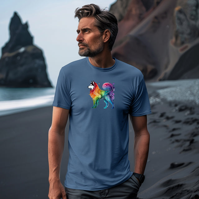 Rainbow Siberian Husky T-shirt,Pride Shirt,Dog Lover Top,Rainbow Animals,LGBTQ+ Tee,Husky Owner