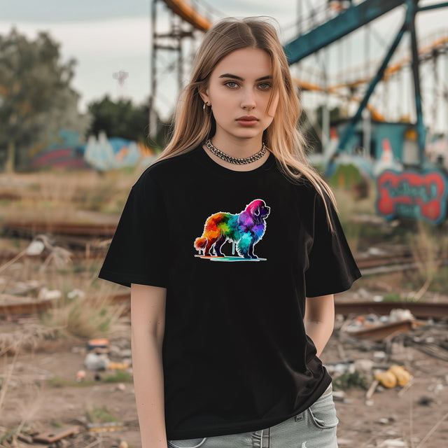 Rainbow Newfoundland T-shirt,Pride Shirt,Dog Lover Top,Rainbow Animals,LGBTQ+ Tee, Newfie owner, Newf gift