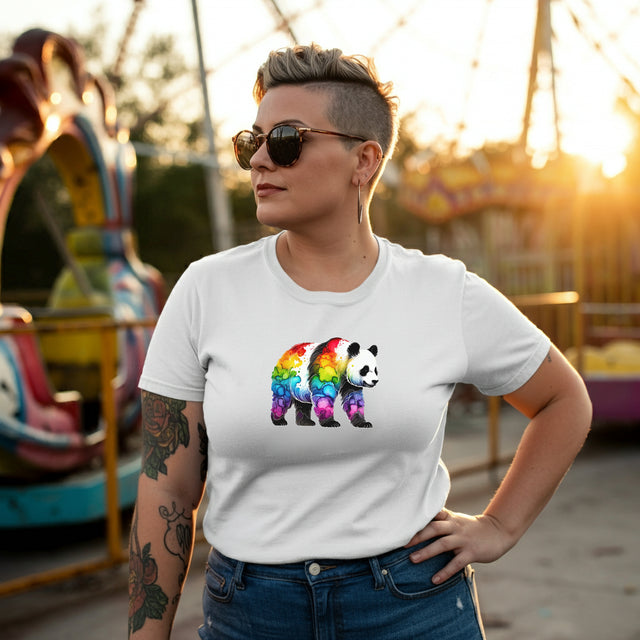 Rainbow Panda Bear Alcohol Ink T-shirt, Pride Shirt,Animal Lover T shirt, LGBTQ+, BGLT, Big Bear