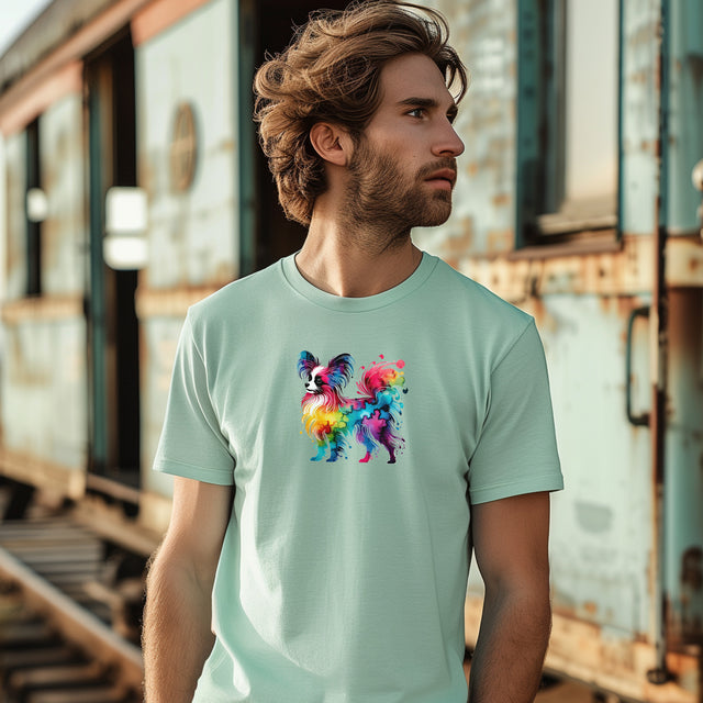 Rainbow Papillon T-shirt,Pride Shirt,Dog Lover Top,Rainbow Animals,LGBTQ+ Tee, Butterfly Dog gift, Phalene Owner