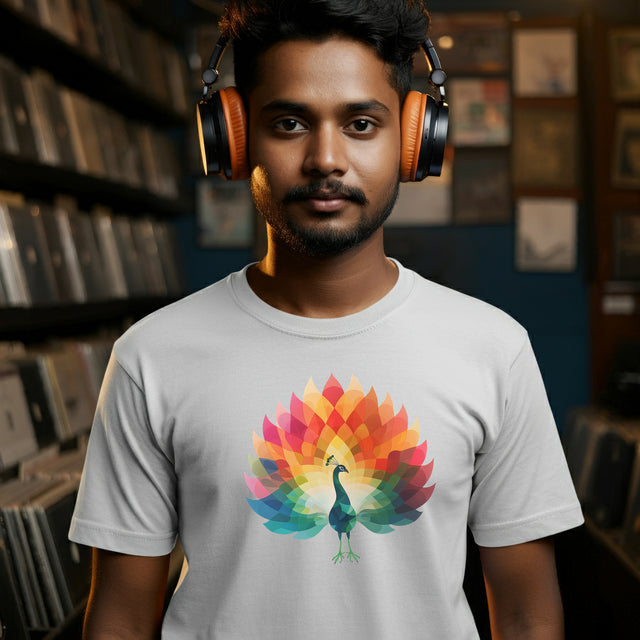 Rainbow Peacock T-shirt,Pride Shirt, Pride Parade Top, Rainbow Animals,LGBTQ+ Tee, Nonbinary, Gay, Lesbian, Bisexual, Trans, BGLT, LBGT, Enby, Pansexual