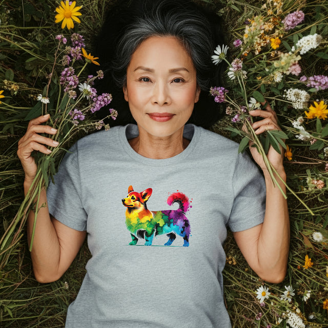 Rainbow Pembroke Welsh Corgi T-shirt,Pride Shirt,Dog Lover Top,Rainbow Animals,LGBTQ+ Tee, PWC owner, Pemi Corgi gift