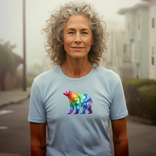 Rainbow Polar Bear Alcohol Ink T-shirt, Pride Shirt,Animal Lover T shirt, LGBTQ+, BGLT, Big Bear