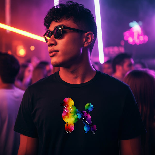 Rainbow Poodle T-shirt,Pride Shirt,Dog Lover Top,Rainbow Animals,LGBTQ+ Tee, Poodle owner, Poodle gift