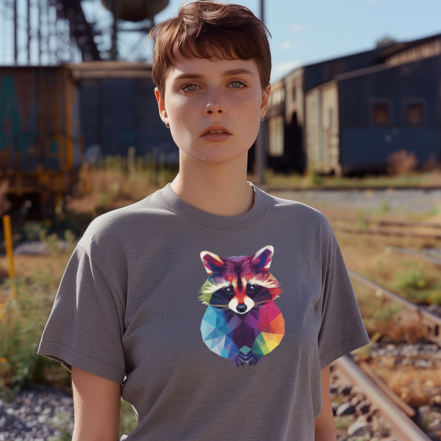 Rainbow Raccoon T-shirt,Pride Shirt, Pride Parade Top, Rainbow Animals,LGBTQ+ Tee, Nonbinary, Gay, Lesbian, Bisexual, Trans, BGLT, LBGT, Enby, Pansexual