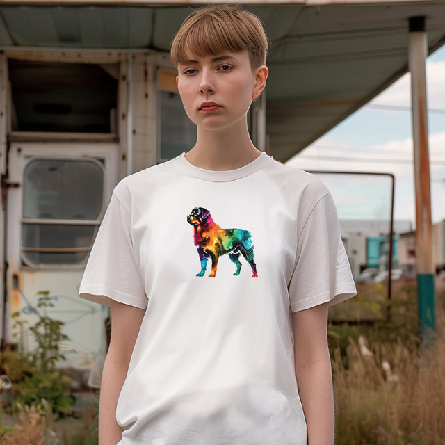 Rainbow Rottweiler T-shirt,Pride Shirt,Dog Lover Top,Rainbow Animals,LGBTQ+ Tee, Rottie owner, Rotty gift