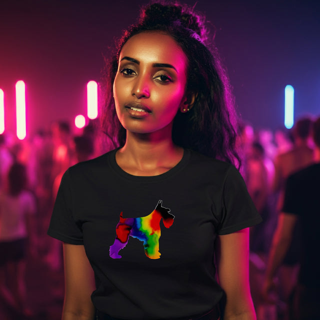Rainbow Standard Schnauzer T-shirt,Pride Shirt,Dog Lover Top,Rainbow Animals,LGBTQ+ Tee, Schnauzer owner, Schnauzer gift