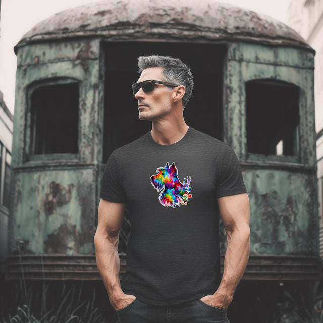 Rainbow Scottish Terrier Head T-shirt,Pride Shirt,Dog Lover Top,Rainbow Animals,LGBTQ+ Tee, Scottie owner, Scottie gift
