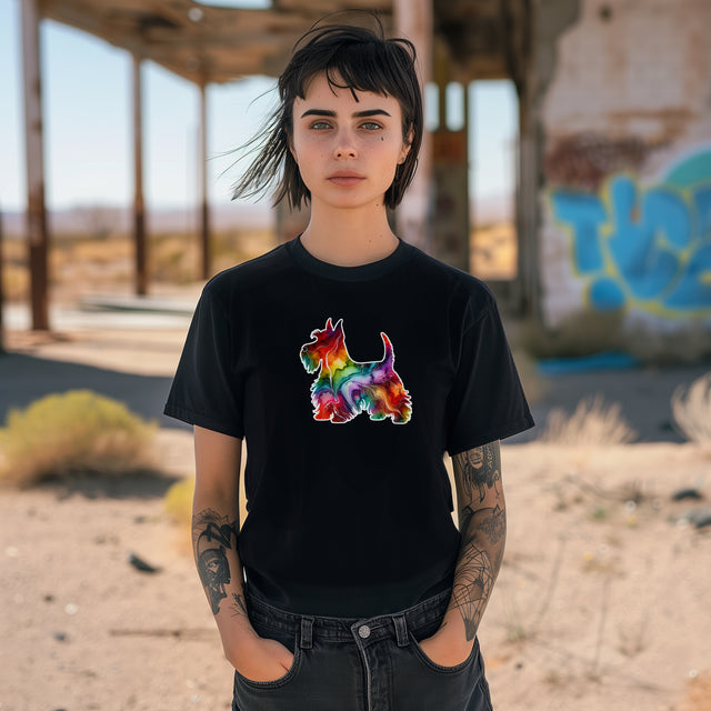 Rainbow Scottish Terrier T-shirt,Pride Shirt,Dog Lover Top,Rainbow Animals,LGBTQ+ Tee, Scottie owner, Scottie gift