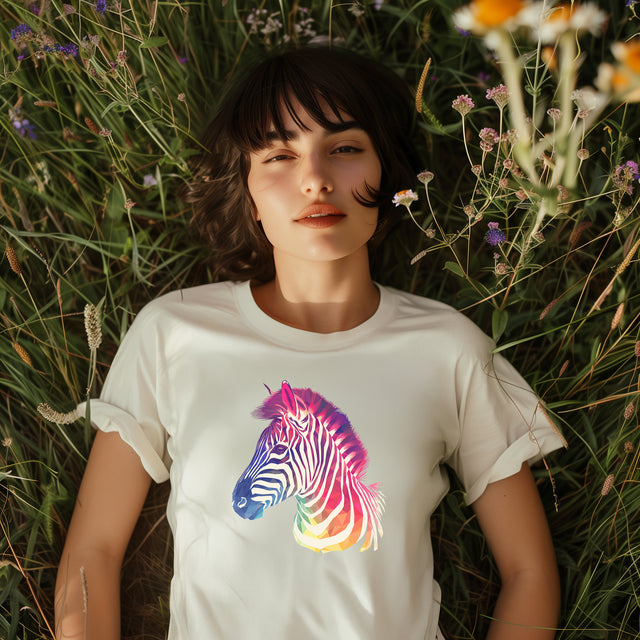 Rainbow Zebra T-shirt,Pride Shirt, Pride Parade Top, Rainbow Animals,LGBTQ+ Tee, Nonbinary, Gay, Lesbian, Bisexual, Trans, BGLT, LBGT, Enby, Pansexual