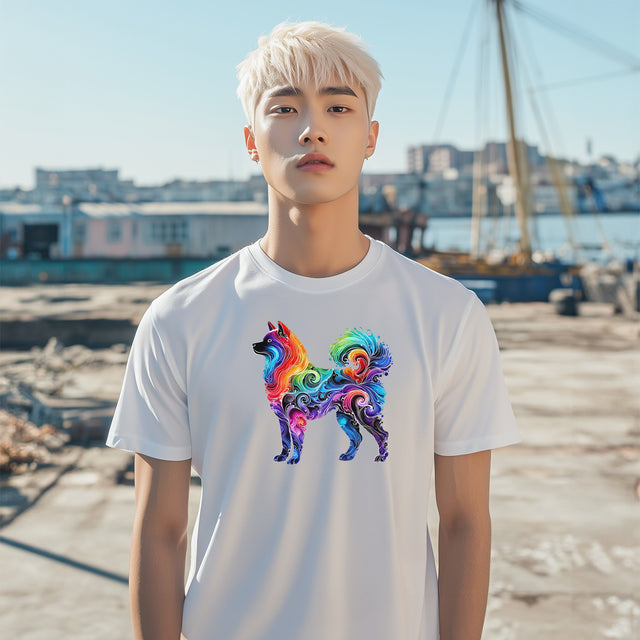 Rainbow Akita T-shirt,Pride Shirt,Dog Lover Top,Rainbow Animals,LGBTQ+ Tee, Akita Owner gift