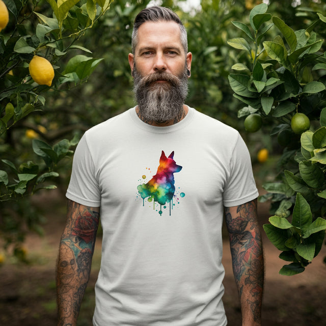 Rainbow Australian Cattle Dog Head T-shirt,Pride Shirt,Dog Lover Top,Rainbow Animals,LGBTQ+ Tee, ACD Owner,Blue Heeler, Red Heeler