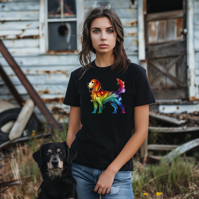Rainbow Beagle T-shirt,Pride Shirt,Dog Lover Top,Rainbow Animals,LGBTQ+ Tee, Beagle Owner gift