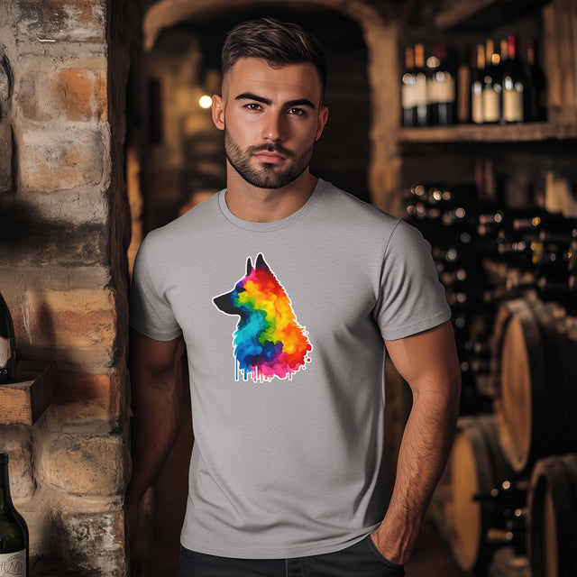 Rainbow Belgian Malinois Head T-shirt,Pride Shirt,Dog Lover Top,Rainbow Animals,LGBTQ+ Tee, Belgian Malinois Lover,Mal Mom,Mali Dad,Belgian Malinois OwnerGift