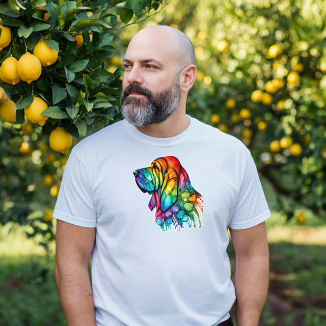 Rainbow Bloodhound Head T-shirt,Pride Shirt,Dog Lover Top,Rainbow Animals,LGBTQ+ Tee, Bloodhound Owner gift
