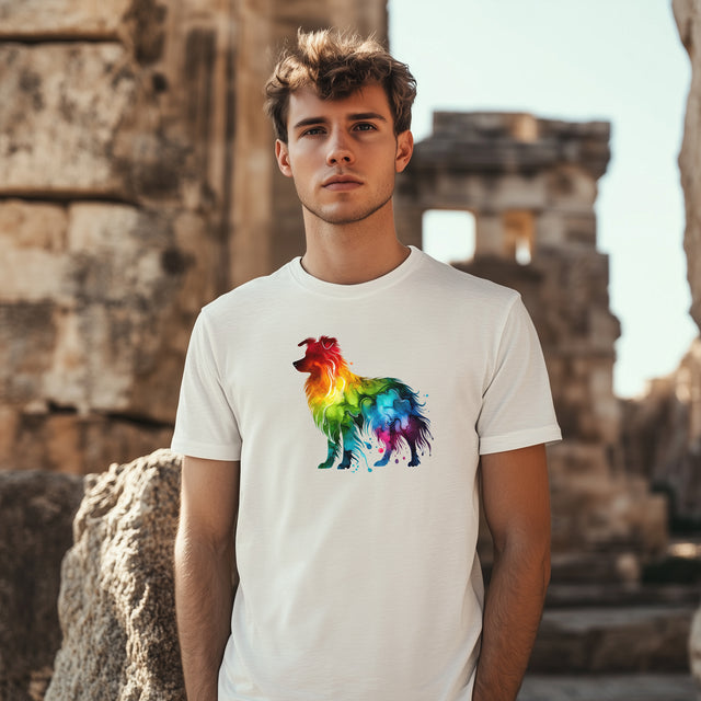Rainbow Border Collie T-shirt,Pride Shirt,Dog Lover Top,Rainbow Animals,LGBTQ+ Tee, Border Collie Owner gift