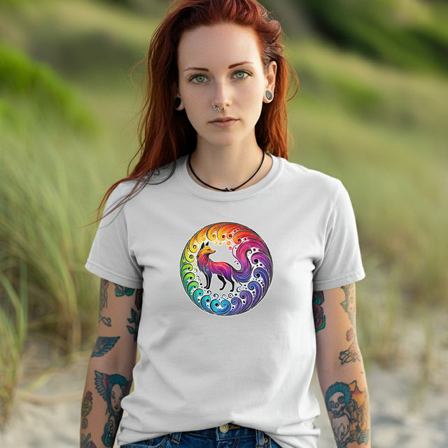 Rainbow Fox Spiral,Vixen lover,Foxy tee,Pride Shirt,Rainbow,Pride Parade T shirt,LGBTQ+ Ally Tee