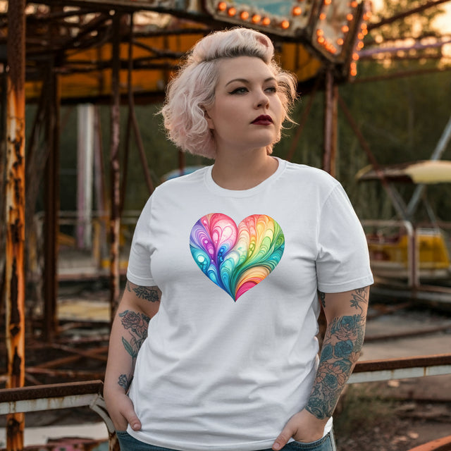 Rainbow Heart Streams Alcohol Ink Shirt, Pride Shirt