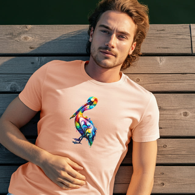 Rainbow Pelican Alcohol Ink T-shirt, Pride Shirt,Bird Lover T shirt, LGBTQ+, BGLT, Avian,Pelican lover