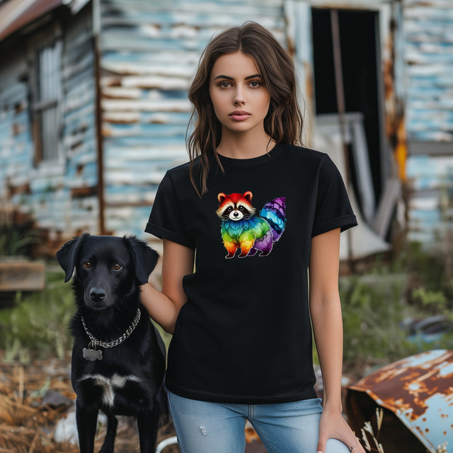 Rainbow Raccoon Alcohol Ink T-shirt, Pride Shirt,Animal Lover T shirt, LGBTQ+, BGLT