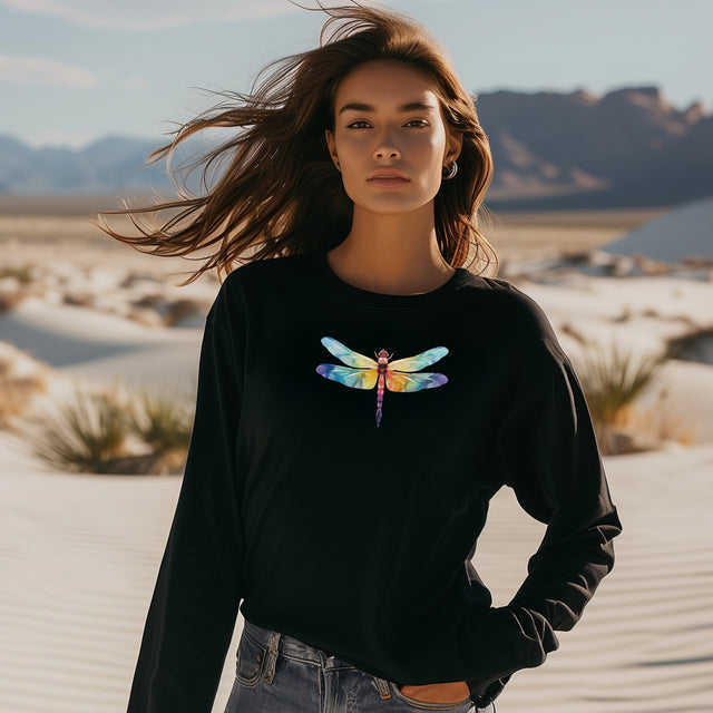 Rainbow Dragonfly long sleeve,Dragonfly lover,Insect fan,Pride Shirt,LGBTQ,Queer,Rainbow Animals,Unisex Jersey Long Sleeve Tee