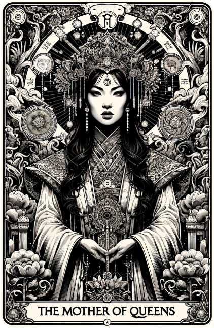 Mother of Queens,Tarot card Mug,Mothers Day Gift,Tarot Reader Gift,Mystical Cards Tee,Asian Queen Cup,Gift for her,Girl mom gift,Wife Gift