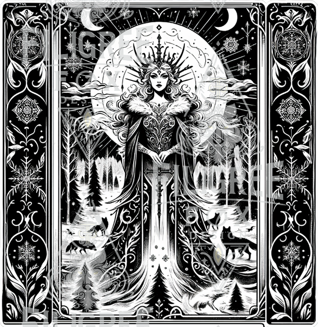 Queen of Winter's Chill,Tarot card mug,Mother's Day Gift,Christmas mug,Witchy cup,Winter Mug,Gift for her,Gift for Mom,Gift for Wife