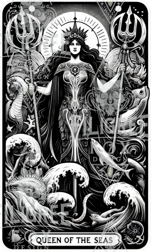 Queen of the Seas,Tarot card mug,Mother's Day Gift,Sailing Gift,Mystical Cards,Celestial Astrology,Gift for her,Nautical gift,Boating Mug