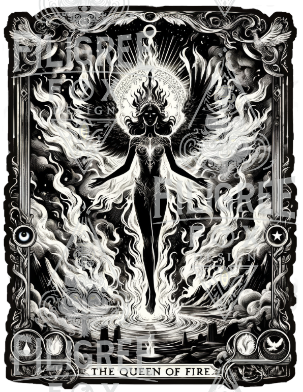 Queen of Fire,Tarot card shirt,Mothers Day Gift,Tarot Reader Gift,Witchy Shirt,Mystical Cards Tee,Celestial Astrology,Gift for her,Mom Gift